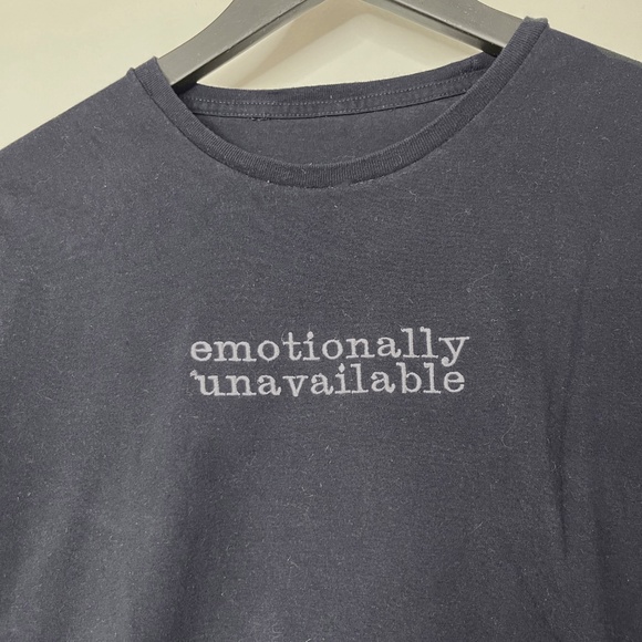 Embroidered Navy Boxy Tee - Picture 2 of 2